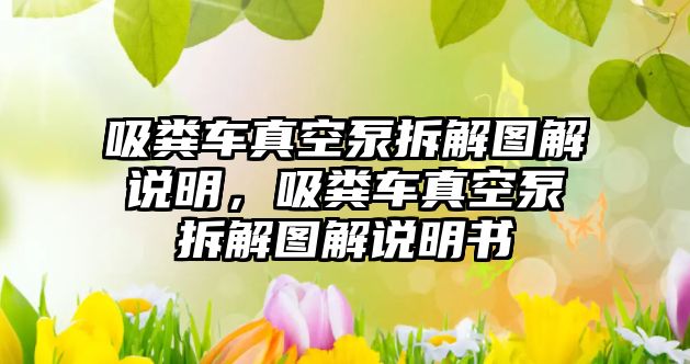 吸糞車(chē)真空泵拆解圖解說(shuō)明，吸糞車(chē)真空泵拆解圖解說(shuō)明書(shū)
