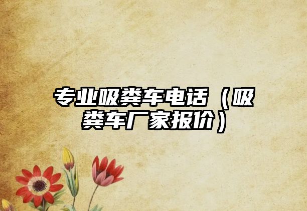 專業(yè)吸糞車電話（吸糞車廠家報價）